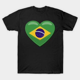 Brazil Flag Heart T-Shirt